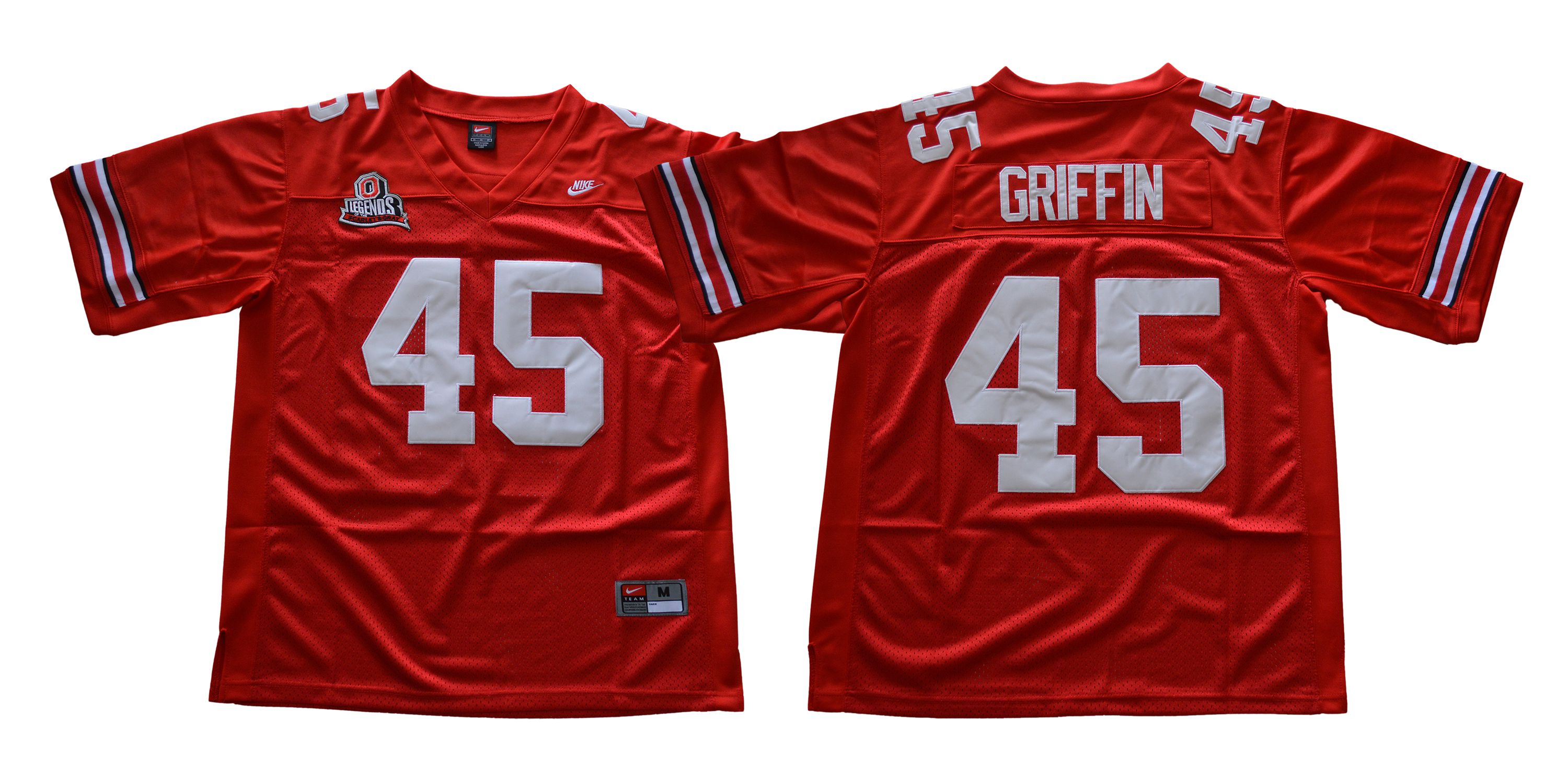 Men Ohio State Buckeyes #45 Griffin Red Throwback Nike NCAA Jerseys->ncaa teams->NCAA Jersey